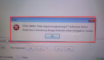Solusi ETAX 40001 Tidak dapat menghubungi e-taxinvoice server